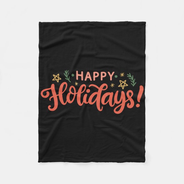 First Christmas Cute Animal Letters Boy Name Baby  Fleece Blanket (Front)