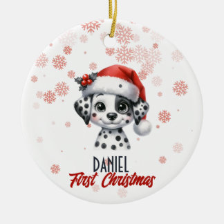 First Christmas cute Dalmatian puppy Ornament