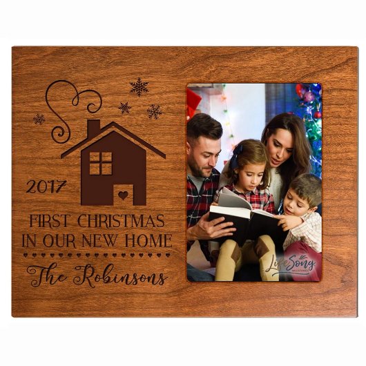 First Christmas Cute House Cherry Picture Frame (Front)