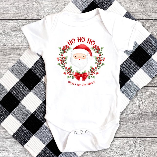 First Christmas | Cute Santa Christmas  Baby Bodysuit (Creator Uploaded)