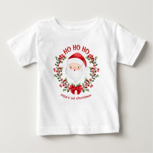 First Christmas  Cute Santa Christmas Baby T_Shirt