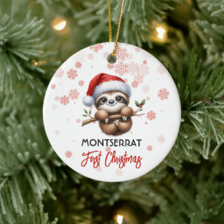 First Christmas cute Sloth baby Ornament