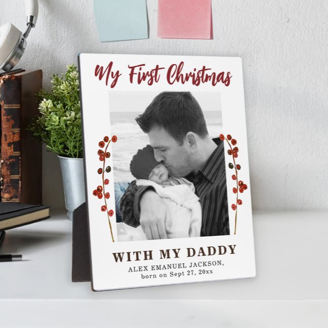 First Christmas dad and baby photo Plaque (Creator Uploaded)