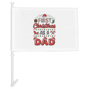 First Christmas Dad Holiday Car Flag