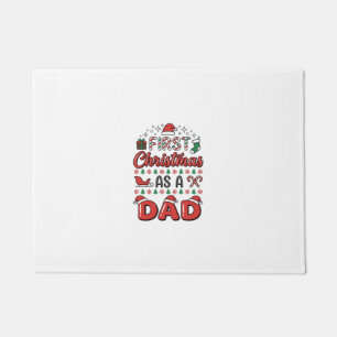 First Christmas Dad Holiday Doormat