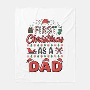 First Christmas Dad Holiday Fleece Blanket