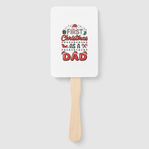 First Christmas Dad Holiday Hand Fan
