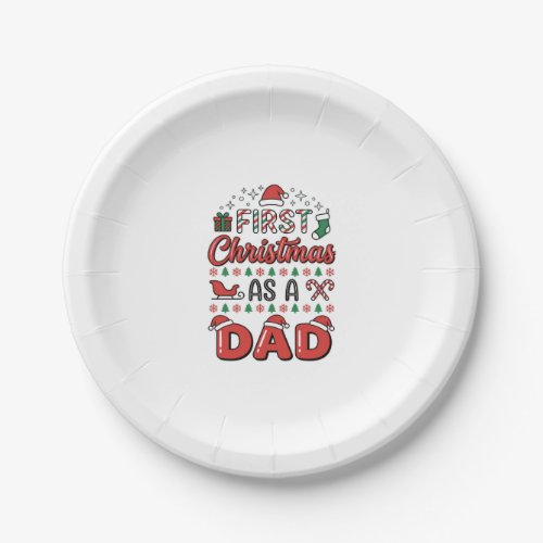 First Christmas Dad Holiday Paper Plates