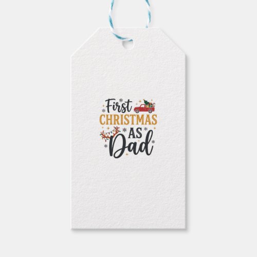 First Christmas Dad Holiday Truck Gift Tags