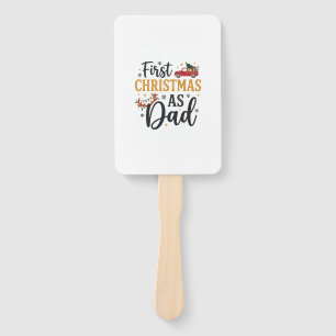 First Christmas Dad Holiday Truck Hand Fan