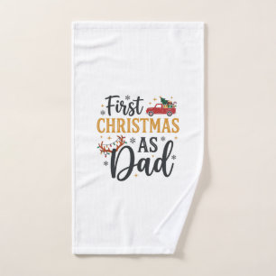 First Christmas Dad Holiday Truck Hand Towel
