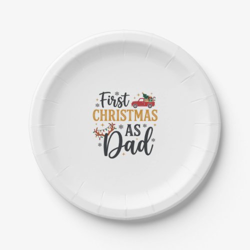 First Christmas Dad Holiday Truck Paper Plates