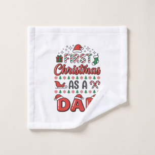 First Christmas Dad Holiday Wash Cloth