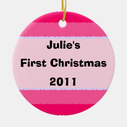 First Christmas Decoration Pink