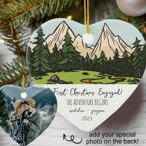 First Christmas Engaged  Ceramic Ornament