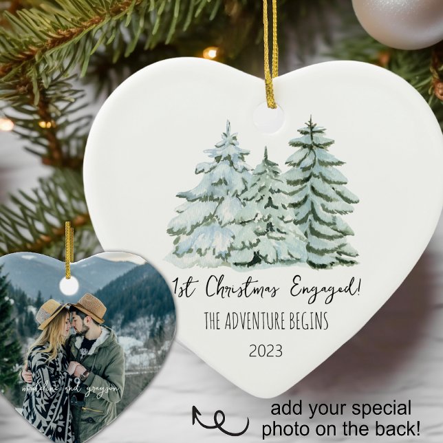 First Christmas Engaged Ceramic Ornament (Creator Uploaded)
