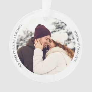 First Christmas Engaged   Custom Engagement Photo Ornament