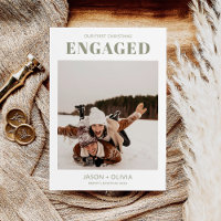 First Christmas Engaged Modern Christmas Photo