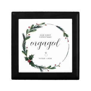 First Christmas Engaged Personalized Couple Gift  Box