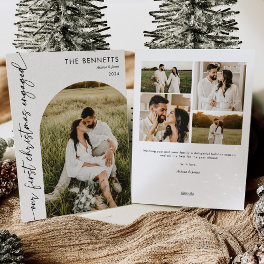 First Christmas Engaged Photo Christmas Holiday Card