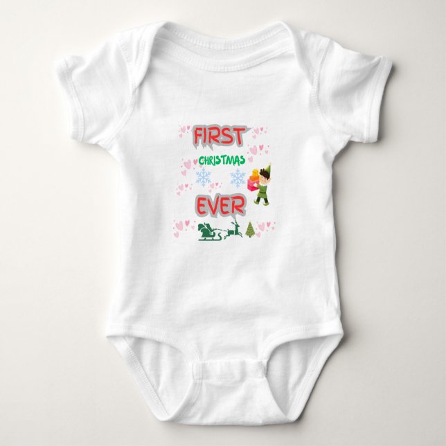 FIRST CHRISTMAS EVER BABY BODYSUIT (Front)