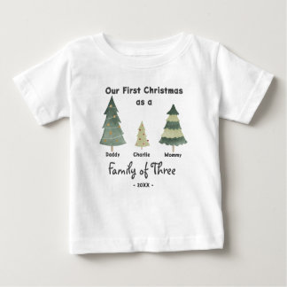 First Christmas Family of Three t-shirt Baby