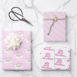 First Christmas Girls Pink Custom  Wrapping Paper Sheets<br><div class="desc">These adorable wrapping papers are perfect for your daughter’s first Christmas. With pink Santa,  pink  stripes and a fun “ my first Christmas” design these papers are so festive! Add your child’s name using the personalization feature.</div>