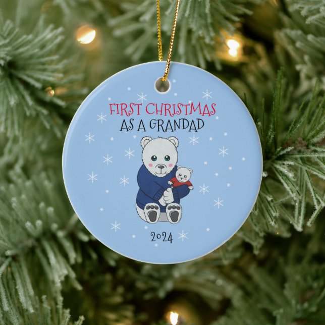 First Christmas Grandad Ceramic Ornament (Tree)