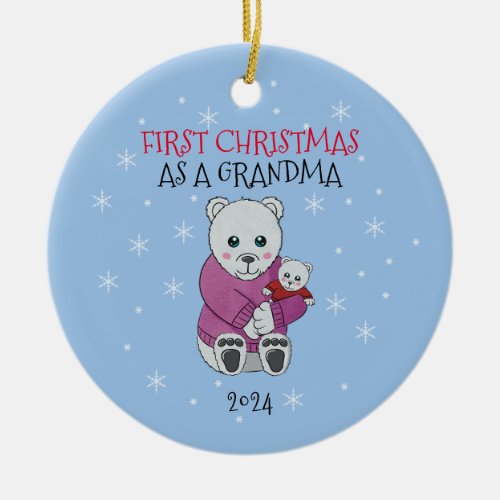 First Christmas Grandma Ceramic Ornament