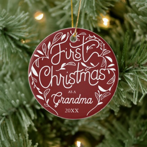 First Christmas Grandpa Grandma Ceramic Ornament