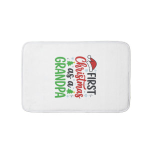 First Christmas Grandpa Santa Hat Bath Mat