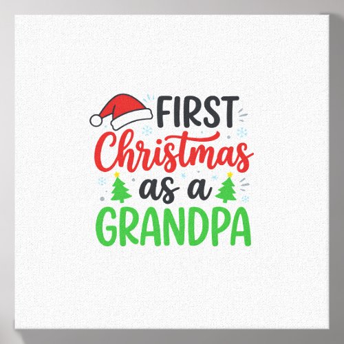 First Christmas Grandpa Santa Hat Canvas Photo Tile
