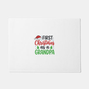 First Christmas Grandpa Santa Hat Doormat