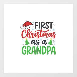 First Christmas Grandpa Santa Hat Floor Decals