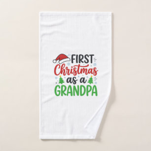 First Christmas Grandpa Santa Hat Hand Towel