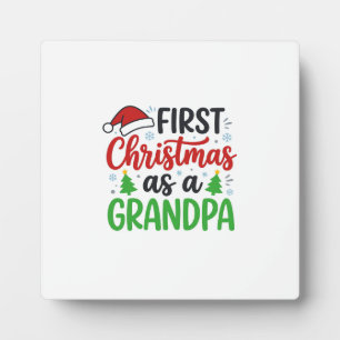 First Christmas Grandpa Santa Hat Plaque