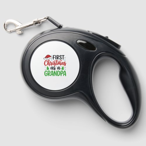 First Christmas Grandpa Santa Hat Retractable Pet Leash