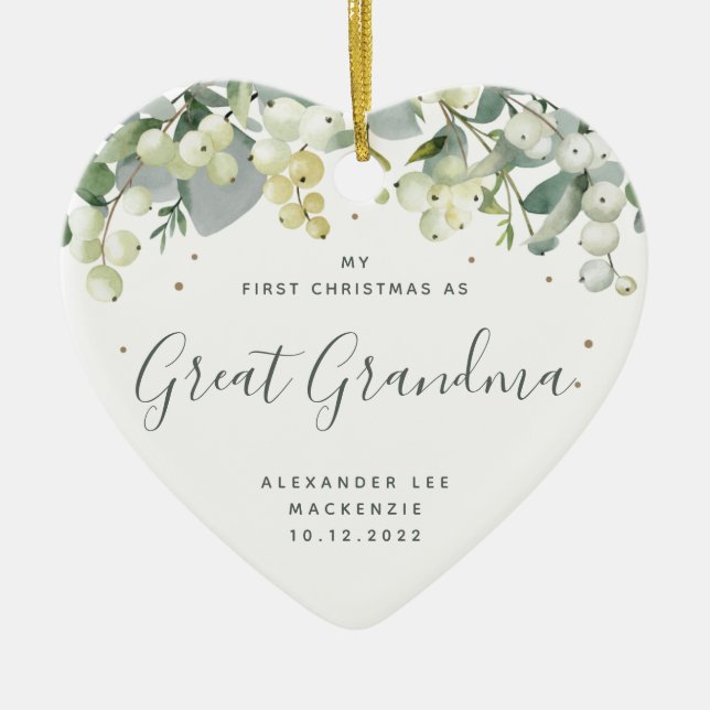 First Christmas Grandparent/Any Relative Photo Ceramic Ornament (Front)
