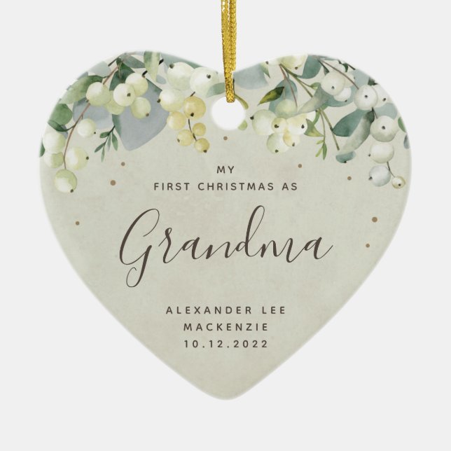 First Christmas Grandparent/Any Relative Photo Ceramic Ornament (Front)