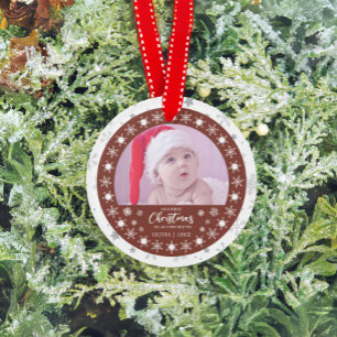 First Christmas Grandparents 2-Photo Keepsake Ornament