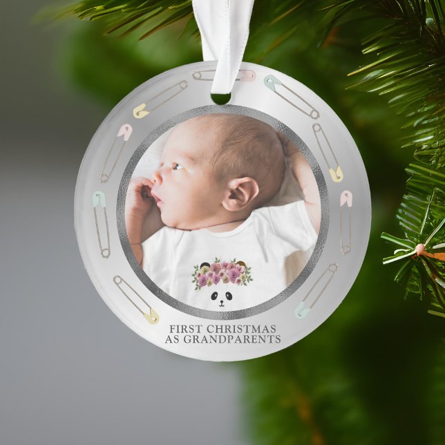 First Christmas Grandparents Baby Photo Ornament (If you're looking for a gift for the new grandparents, treat them to this photo ornament.)