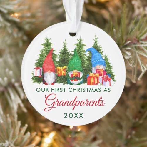 First Christmas Grandparents Gnomes Trees Ornament