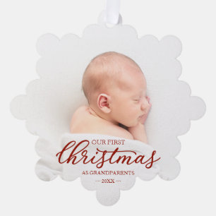 First Christmas Grandparents Ornament Card