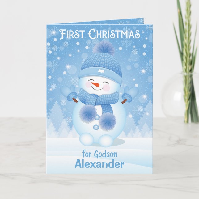 First Christmas | Greeting Card Godson  (Front)