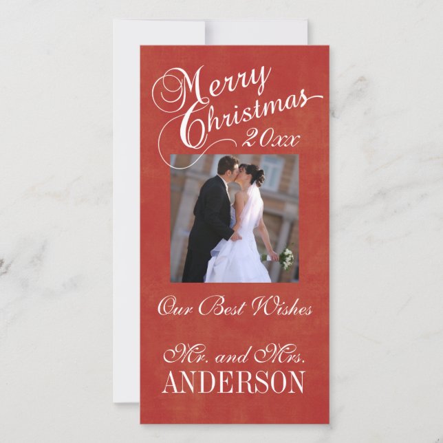 First Christmas Greeting Photo Cards Newlyweds (Front)