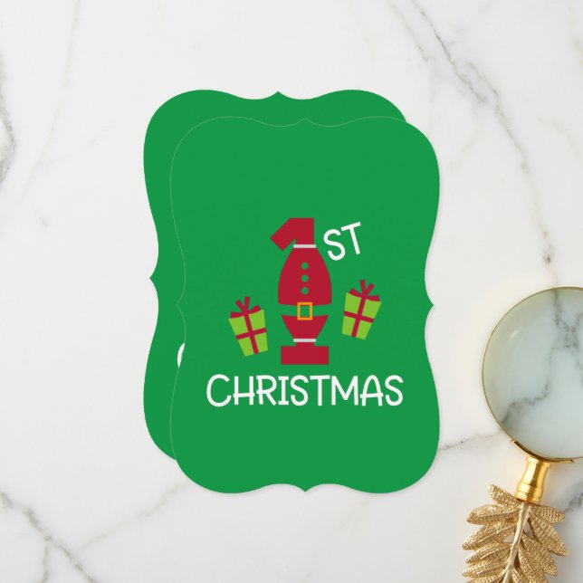 First Christmas happy holidays celebration Thank You Card (Front/Back In Situ)