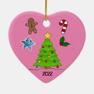 First Christmas Heart Shaped Ornament - Customize