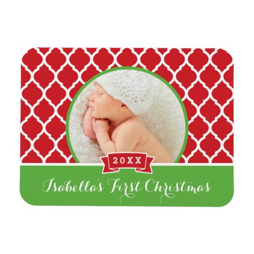 First Christmas Holiday Keepsake Photo Magnet