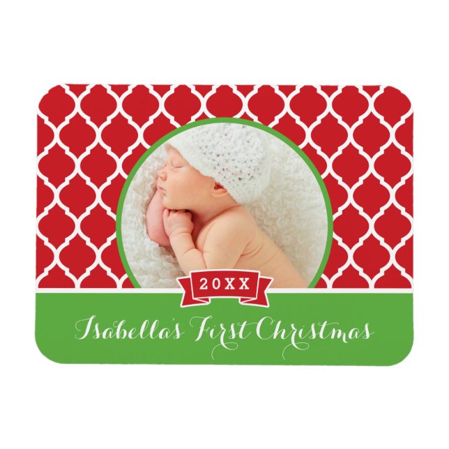 First Christmas Holiday Keepsake Photo Magnet (Horizontal)