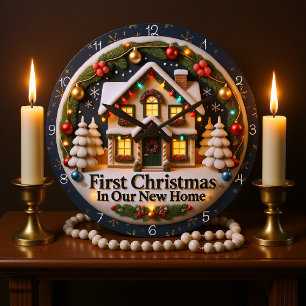 First Christmas Home Large Clock